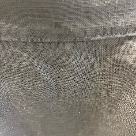 (S) Linen Wrap Skirt, Knee Length Circle Skirt-Beige - Picture 5 of 11